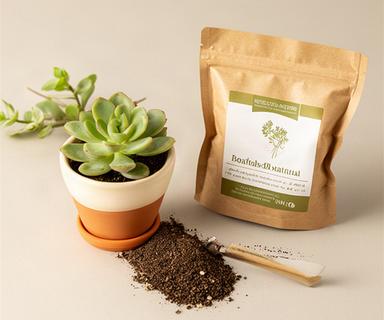 Kit con suculenta, maceta de cerámica y bolsa de sustrato listo para regalar